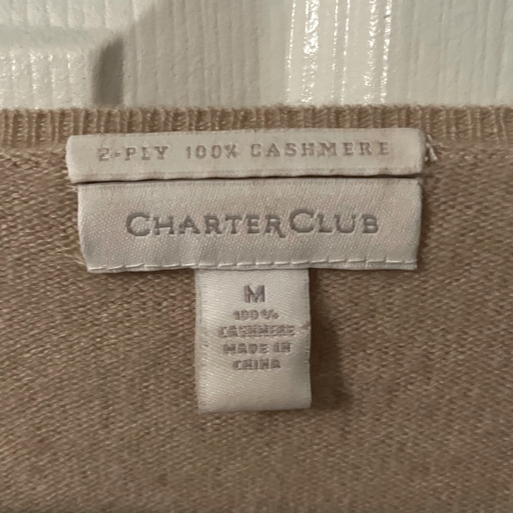 ❤️Charter Club 100% Cashmere Long Sleeve V Neck Sweater Top Size Medium M❤️ - Picture 3 of 6
